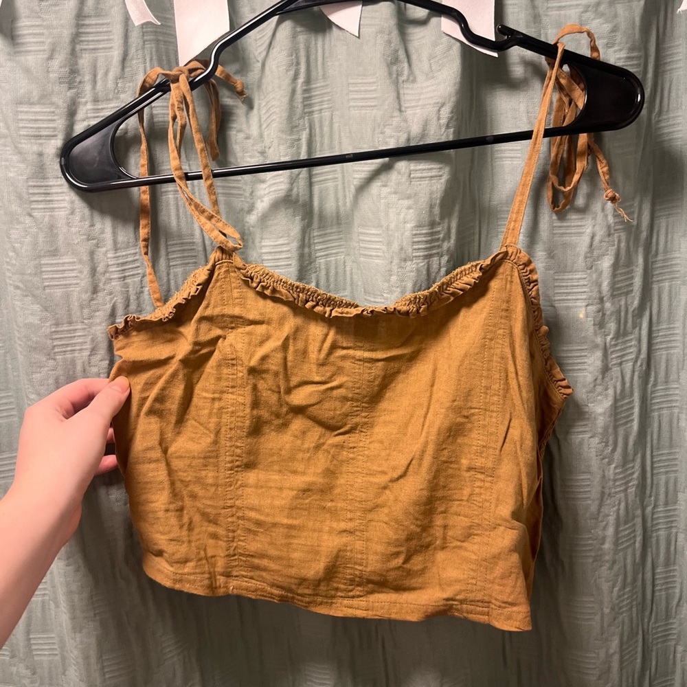 brown aerie crop top